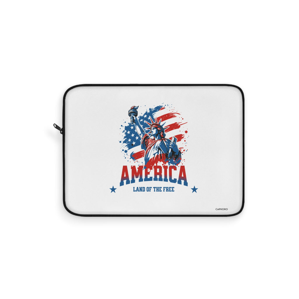 Patriotic America Laptop Sleeve – 'America: Land of the Free' Statue of Liberty Design