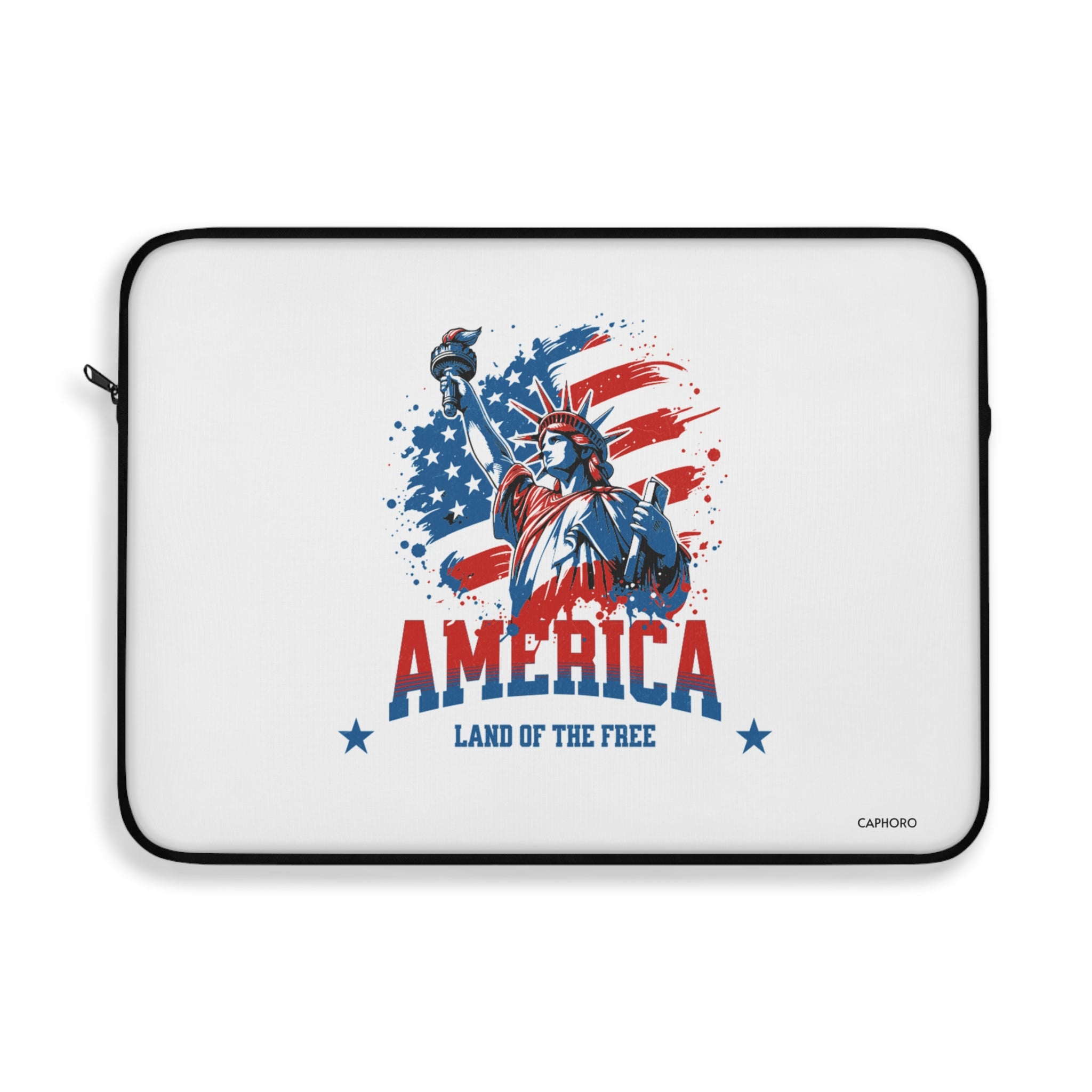 Patriotic America Laptop Sleeve – 'America: Land of the Free' Statue of Liberty Design