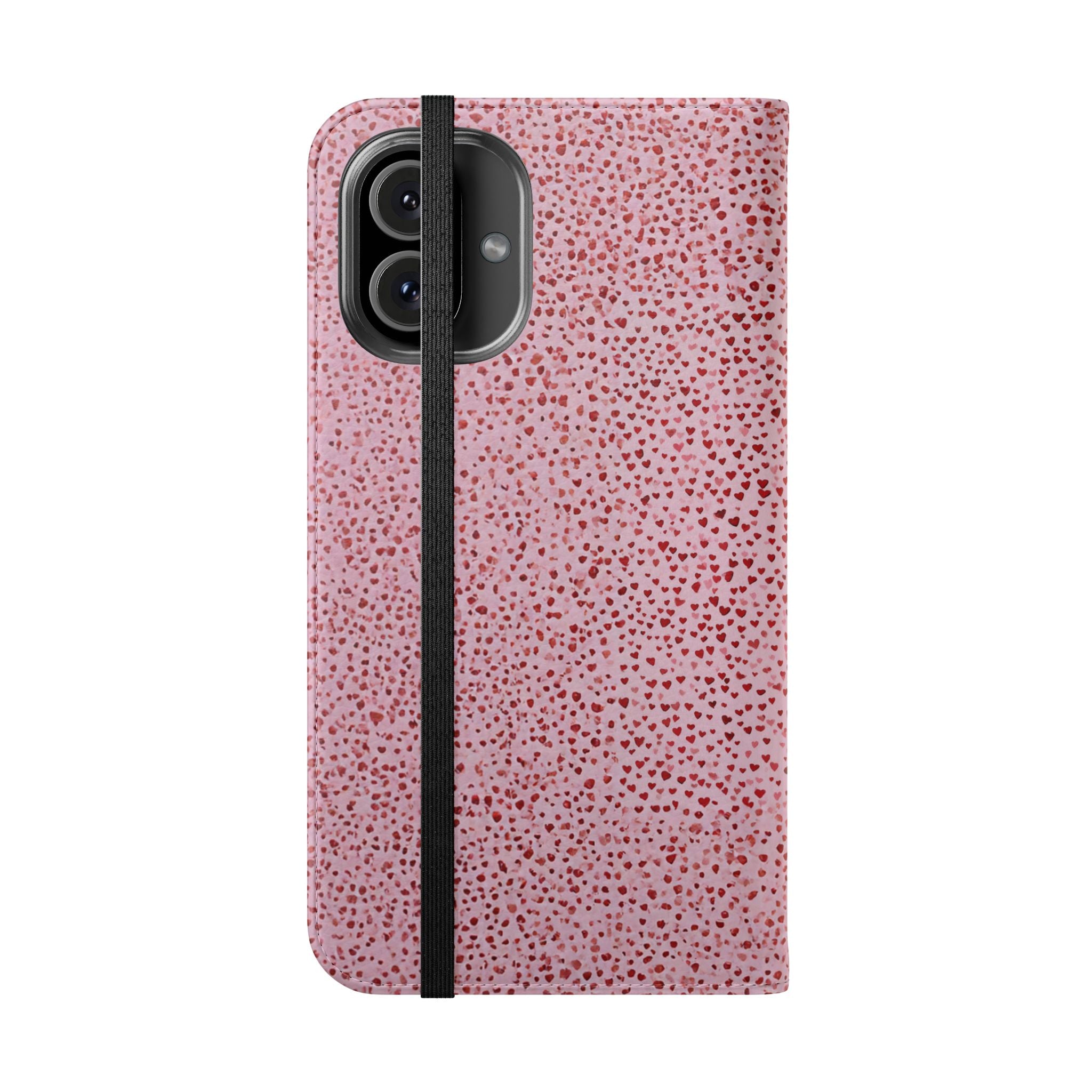Pink Textured Leather Flip Phone Case – Card Slot Wallet Cover