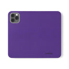 Purple Leather Flip Phone Case with Card Slots — Wallet Folio Case for iPhone