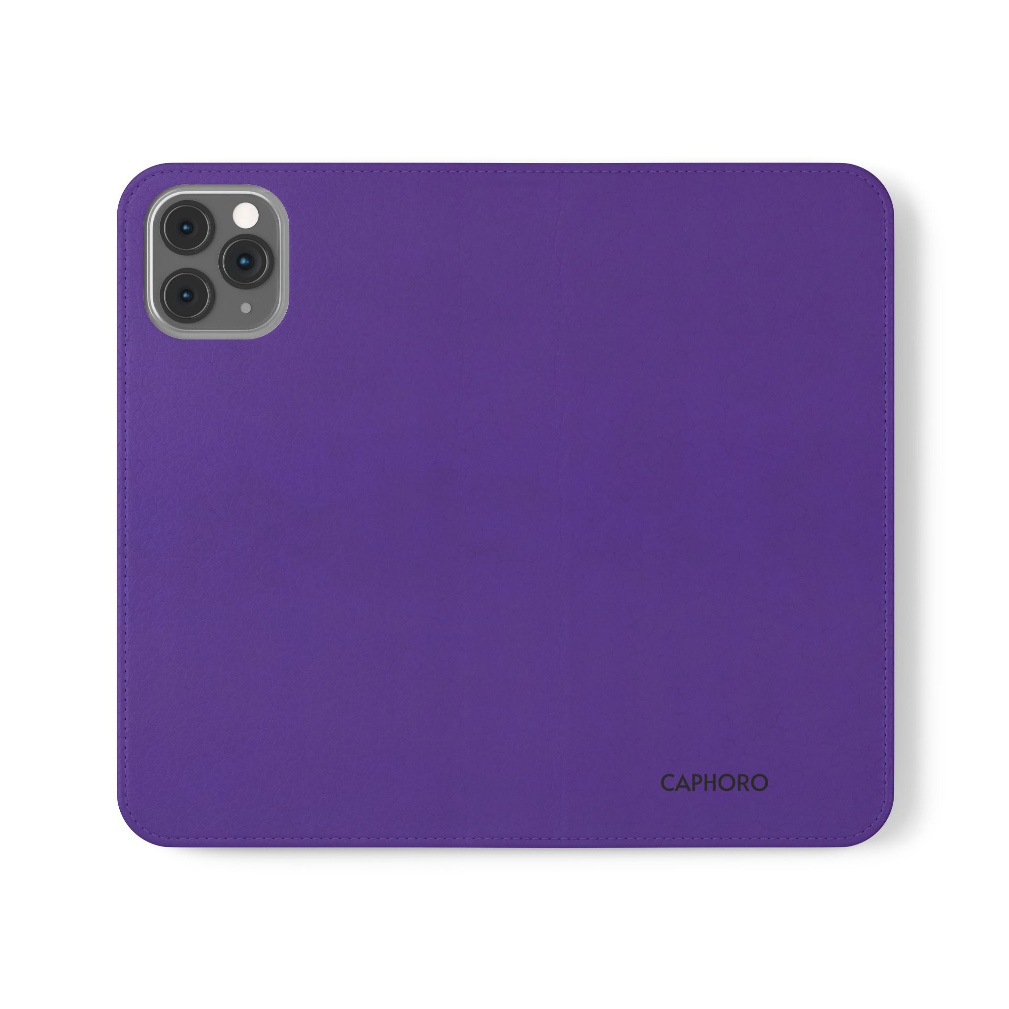 Purple Leather Flip Phone Case with Card Slots — Wallet Folio Case for iPhone