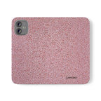 Pink Textured Leather Flip Phone Case – Card Slot Wallet Cover
