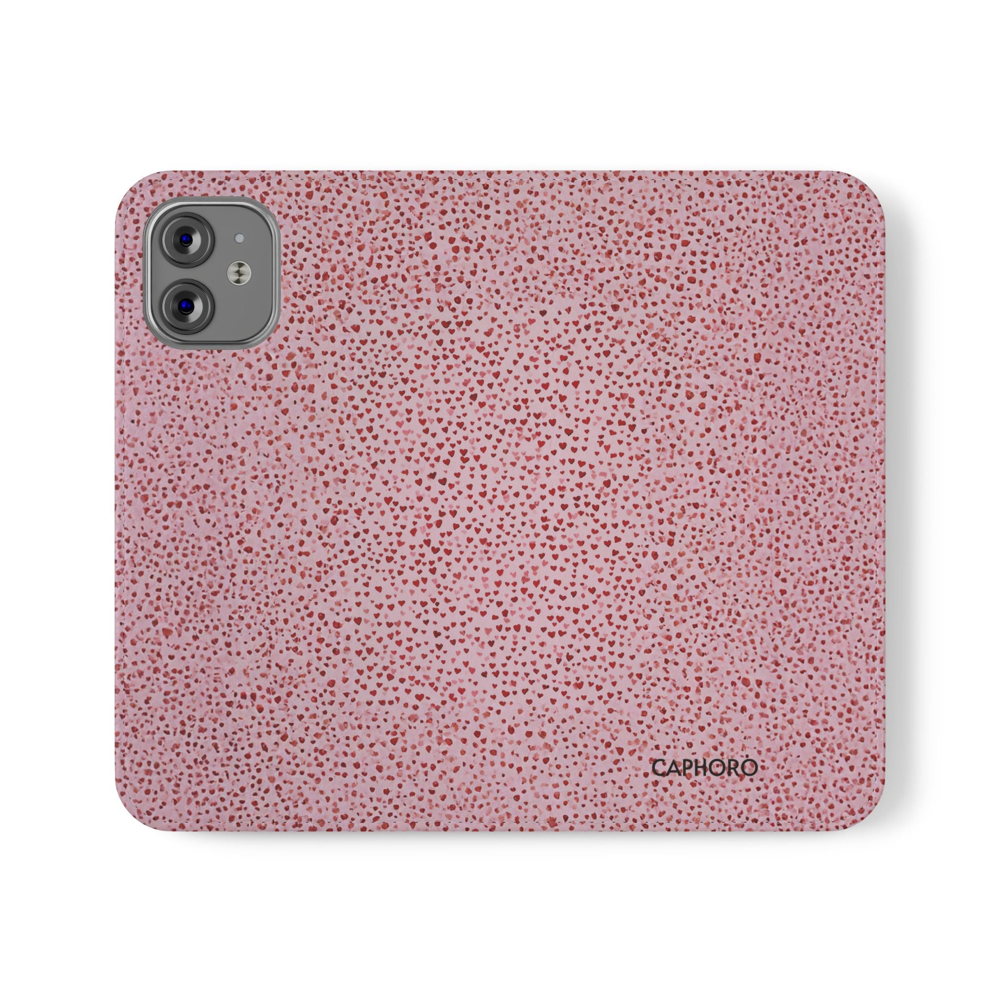 Pink Textured Leather Flip Phone Case – Card Slot Wallet Cover