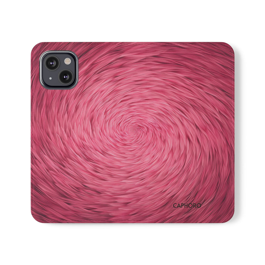 Pink Swirl Fur Flip Phone Case