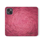 Pink Swirl Fur Flip Phone Case