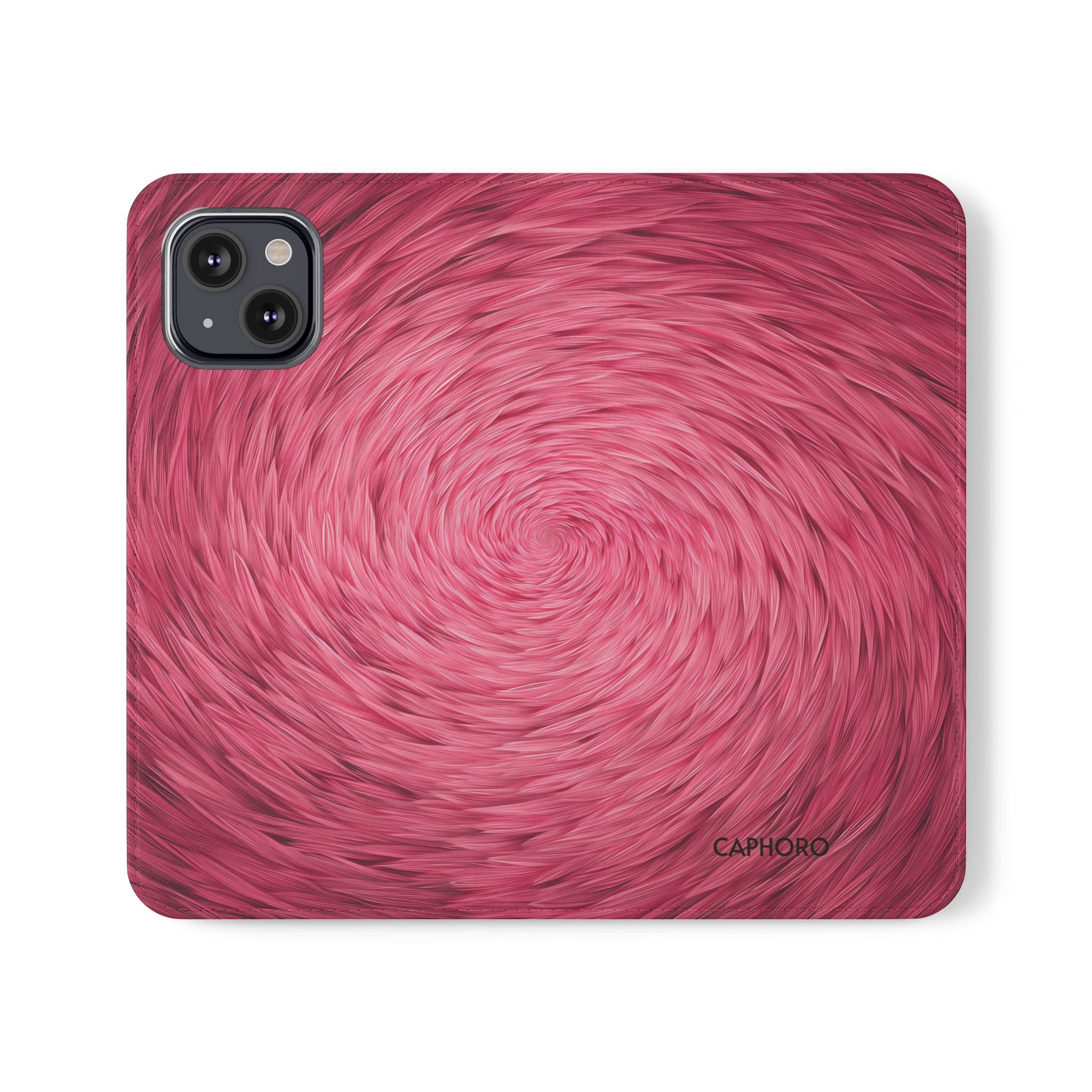 Pink Swirl Fur Flip Phone Case