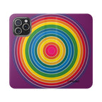 Flip Phone Case — Retro Rainbow Target Wallet Flip Case