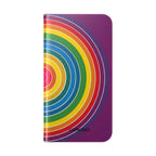 Flip Phone Case — Retro Rainbow Target Wallet Flip Case