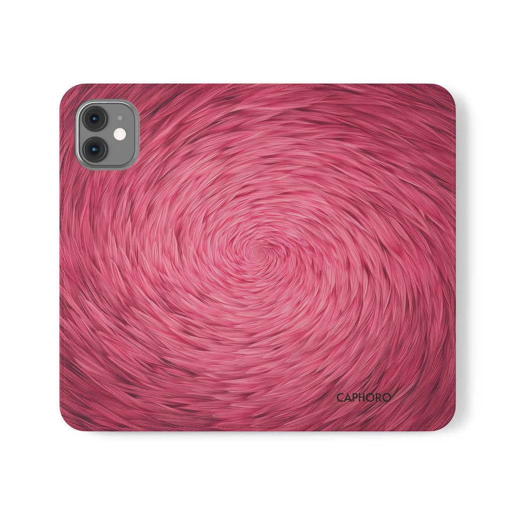 Pink Swirl Fur Flip Phone Case