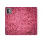 Pink Swirl Fur Flip Phone Case