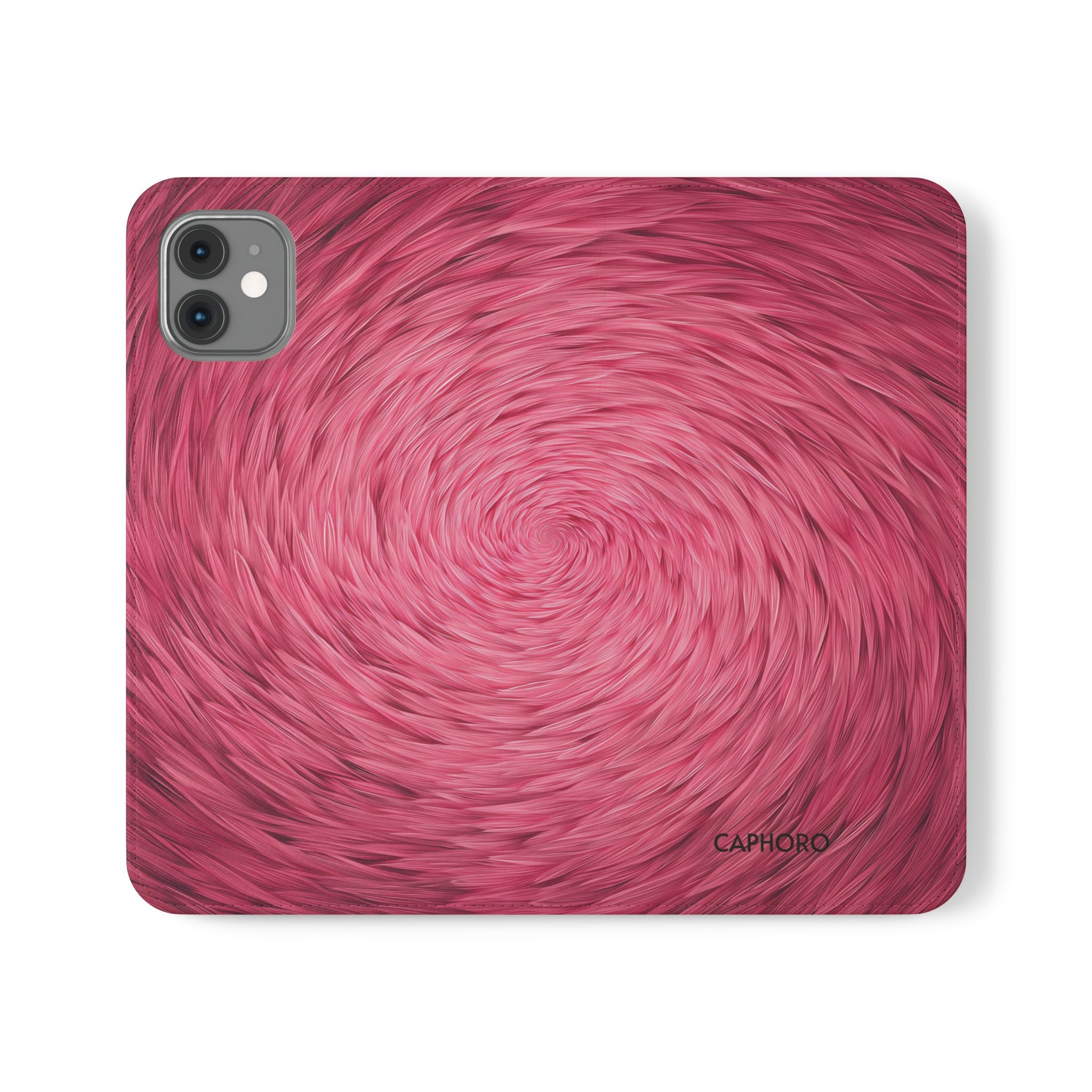 Pink Swirl Fur Flip Phone Case