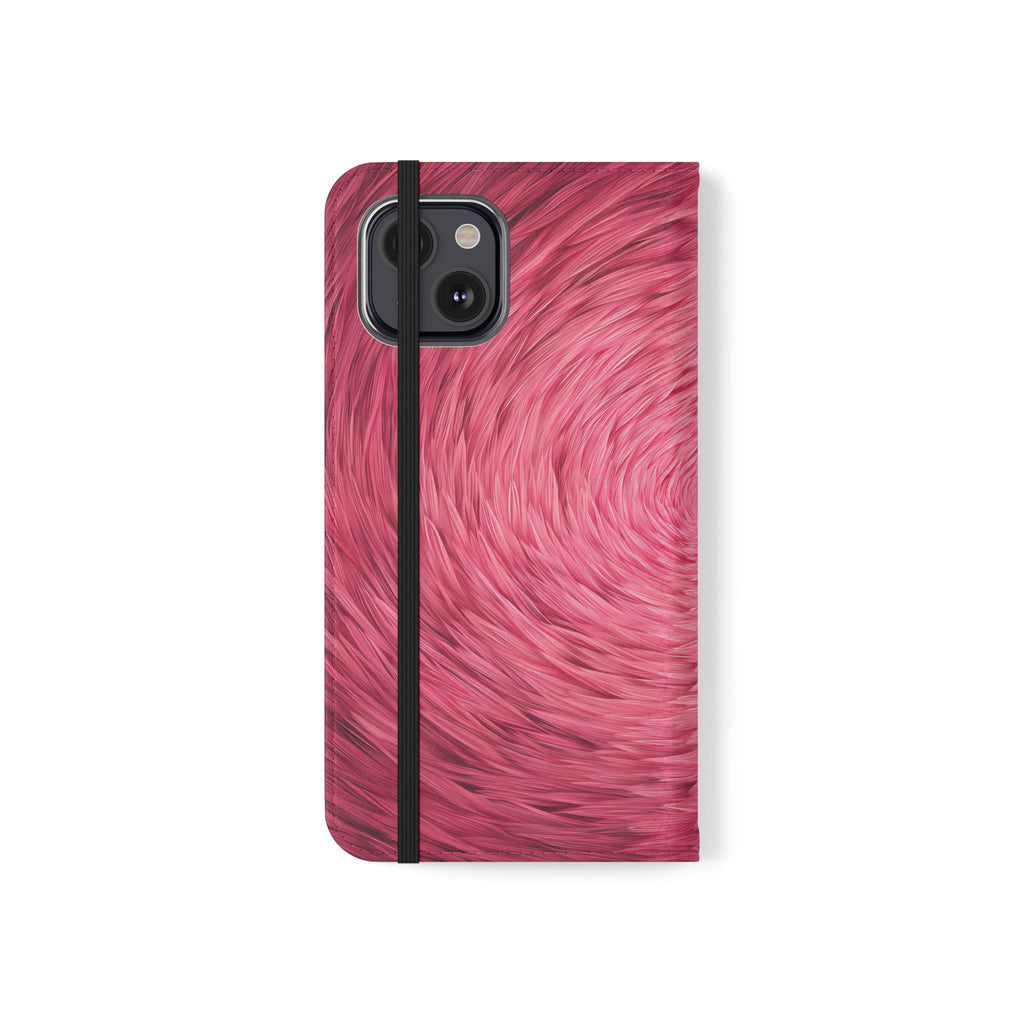 Pink Swirl Fur Flip Phone Case