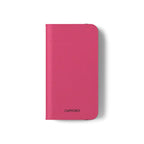 Pink Leather Flip Phone Case with Card Slots — Magnetic Wallet Cover