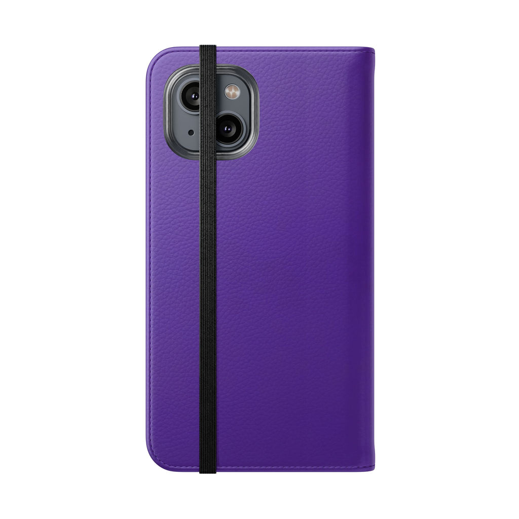 Purple Leather Flip Phone Case with Card Slots — Wallet Folio Case for iPhone