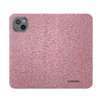 Pink Textured Leather Flip Phone Case – Card Slot Wallet Cover