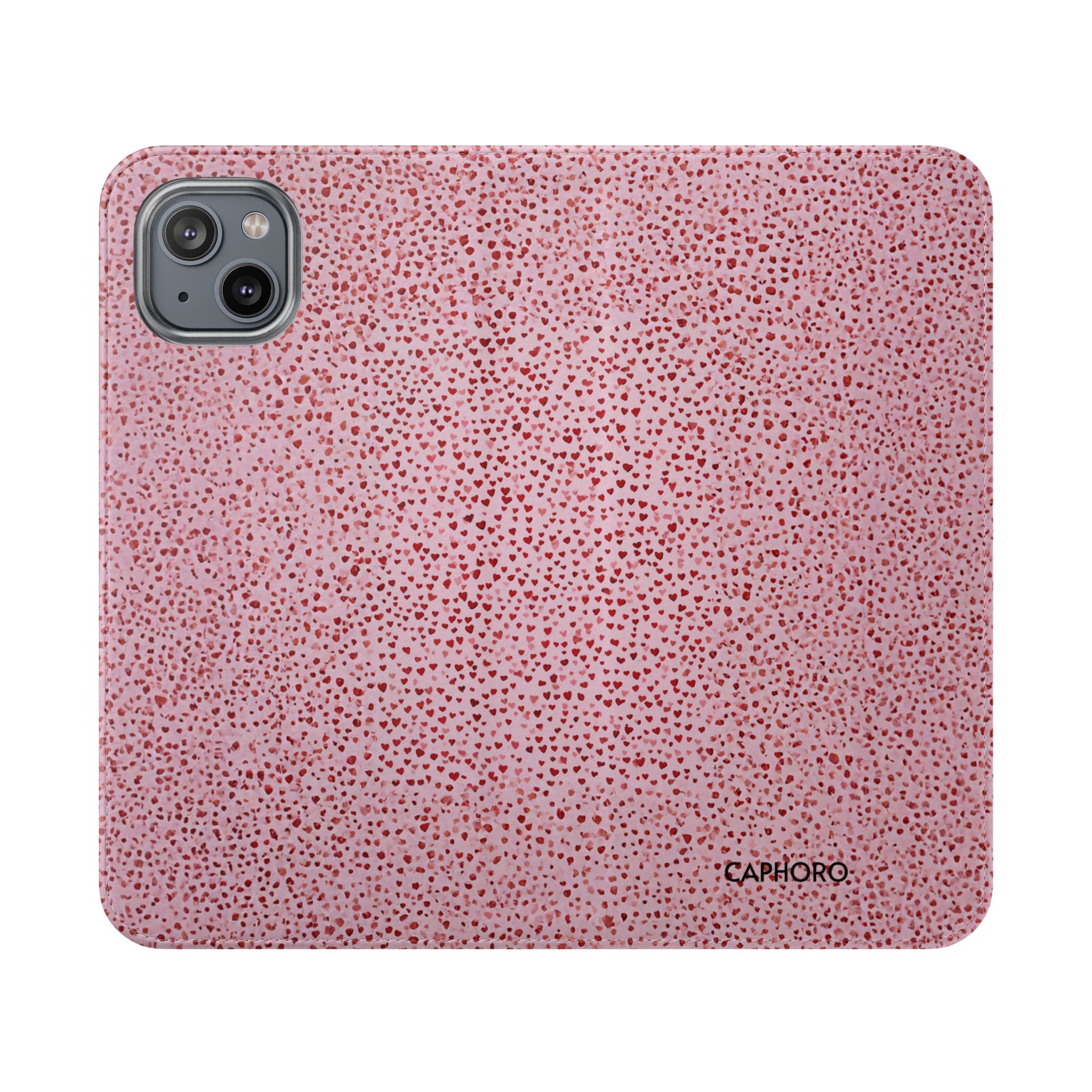 Pink Textured Leather Flip Phone Case – Card Slot Wallet Cover