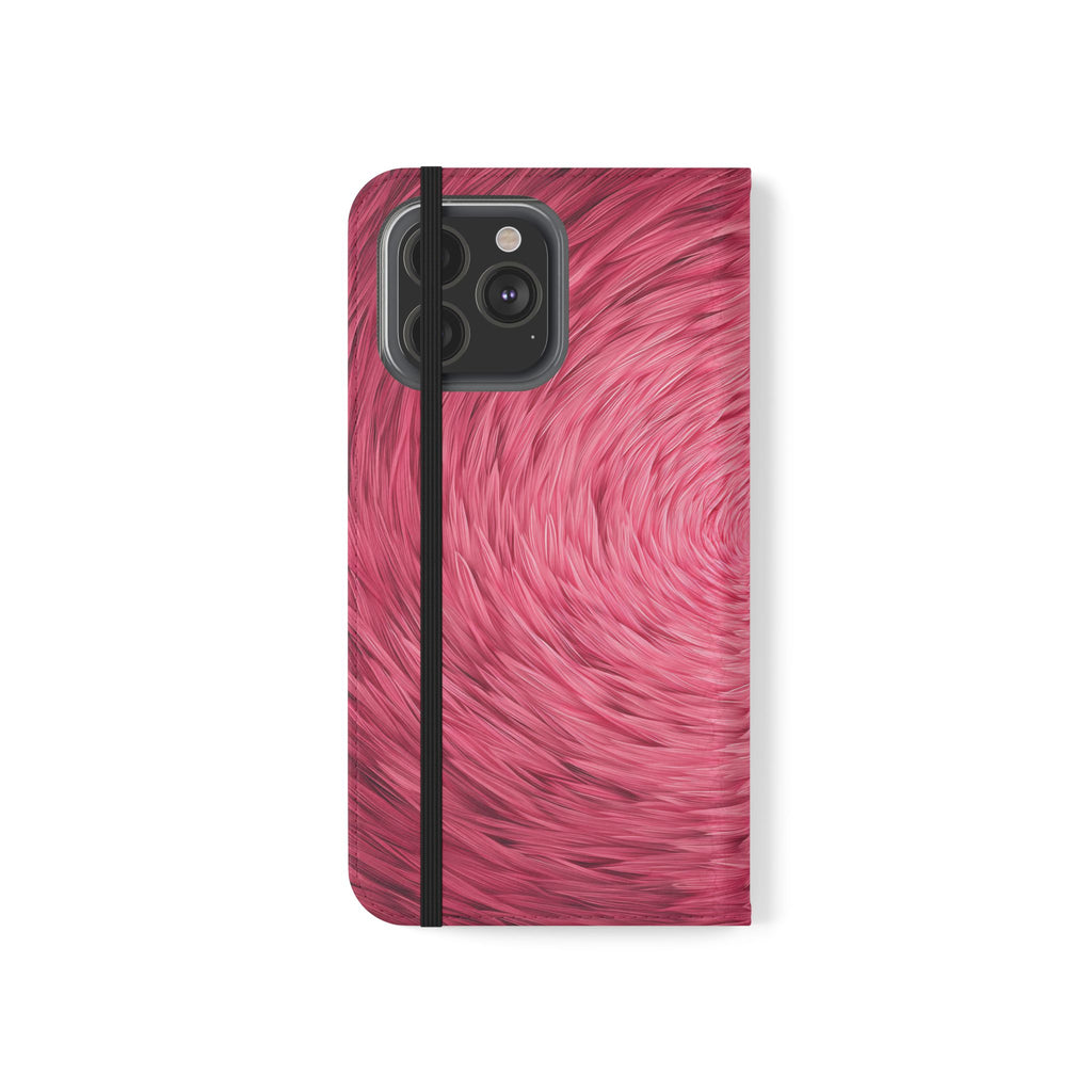 Pink Swirl Fur Flip Phone Case