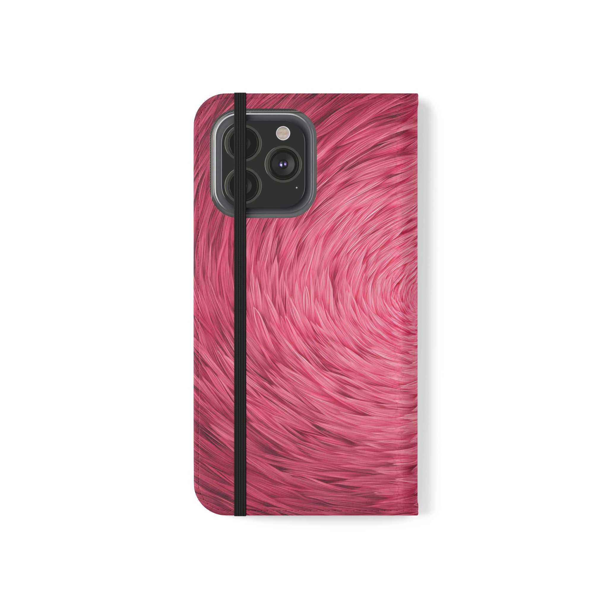 Pink Swirl Fur Flip Phone Case