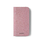 Pink Textured Leather Flip Phone Case – Card Slot Wallet Cover