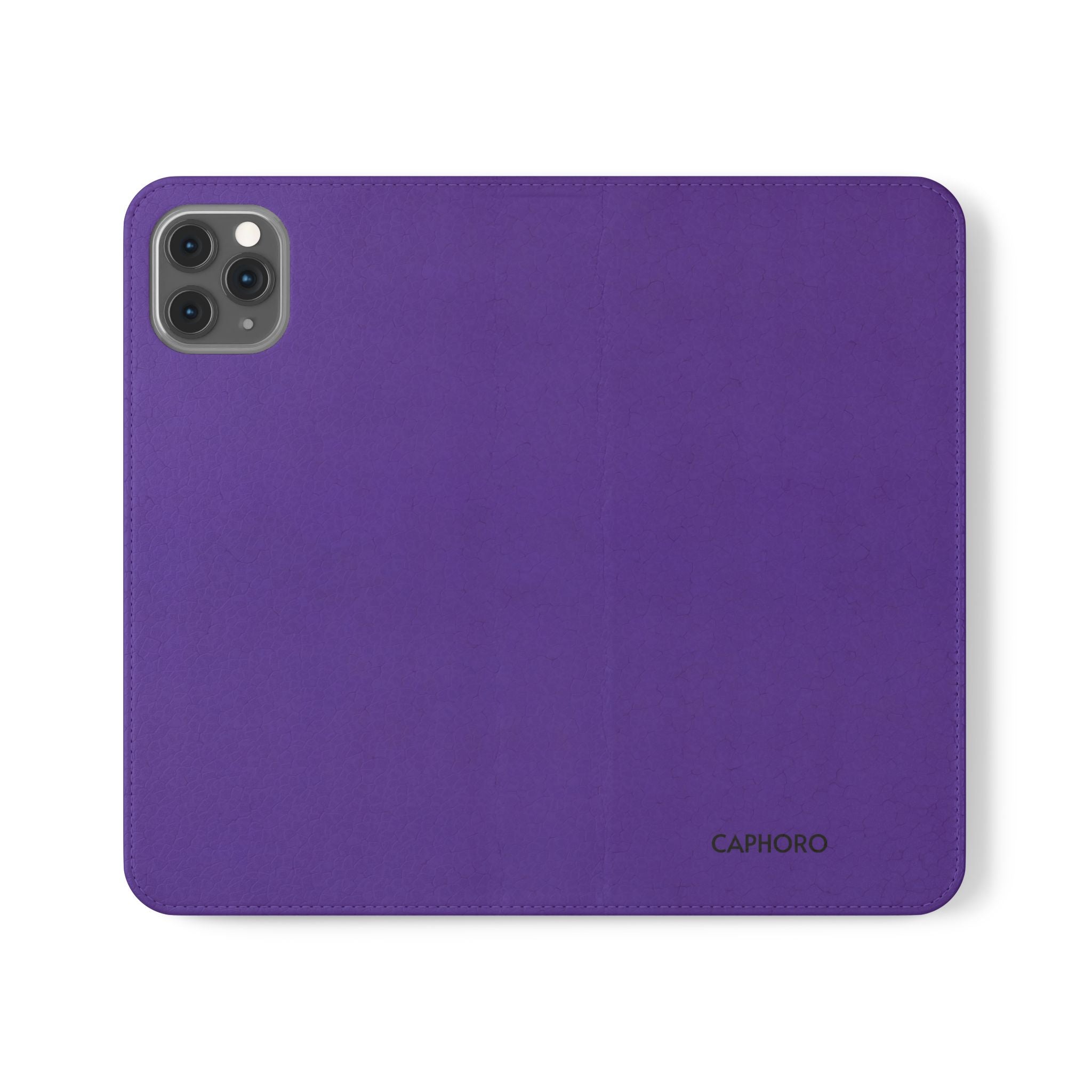 Purple Leather Flip Phone Case with Card Slots — Wallet Folio Case for iPhone