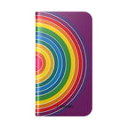 Flip Phone Case — Retro Rainbow Target Wallet Flip Case