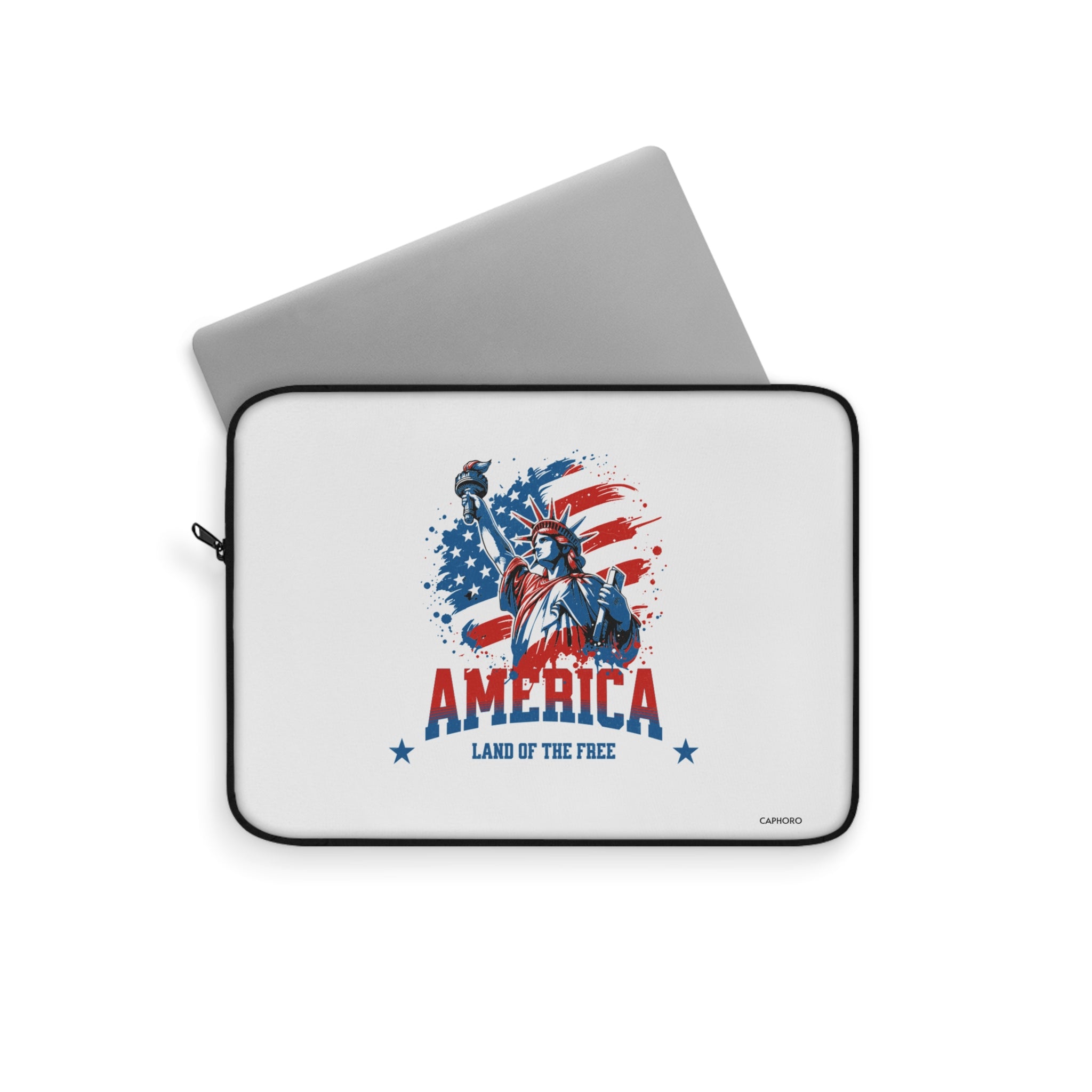 Patriotic America Laptop Sleeve – 'America: Land of the Free' Statue of Liberty Design