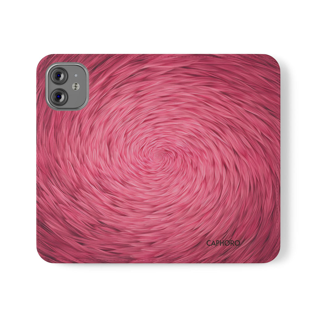 Pink Swirl Fur Flip Phone Case