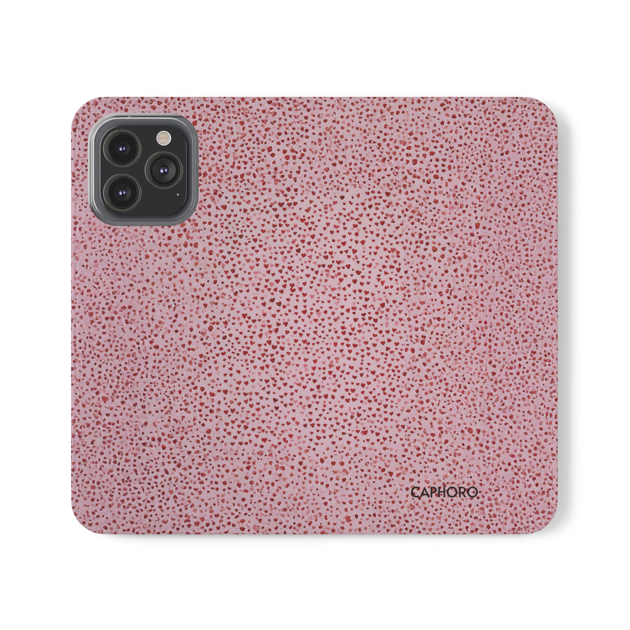Pink Textured Leather Flip Phone Case – Card Slot Wallet Cover