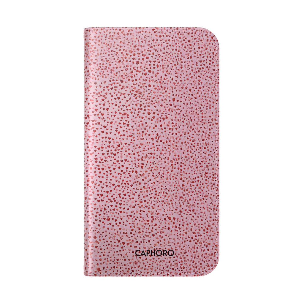 Pink Textured Leather Flip Phone Case – Card Slot Wallet Cover