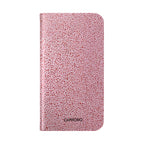 Pink Textured Leather Flip Phone Case – Card Slot Wallet Cover