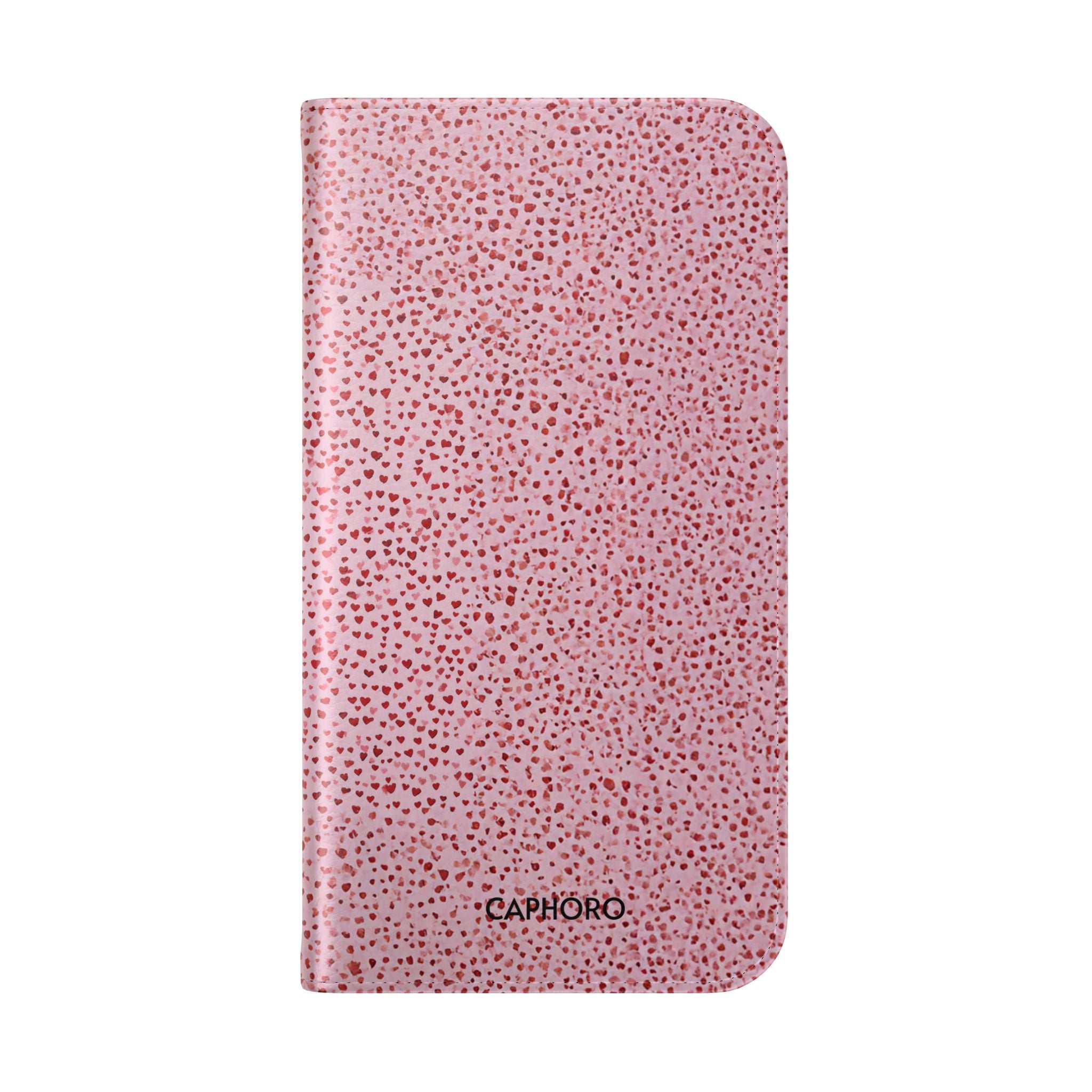 Pink Textured Leather Flip Phone Case – Card Slot Wallet Cover