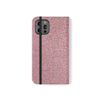 Pink Textured Leather Flip Phone Case – Card Slot Wallet Cover