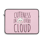 Cuteness In Every Cloud Pink Laptop Sleeve — Kawaii Cloud Laptop Case