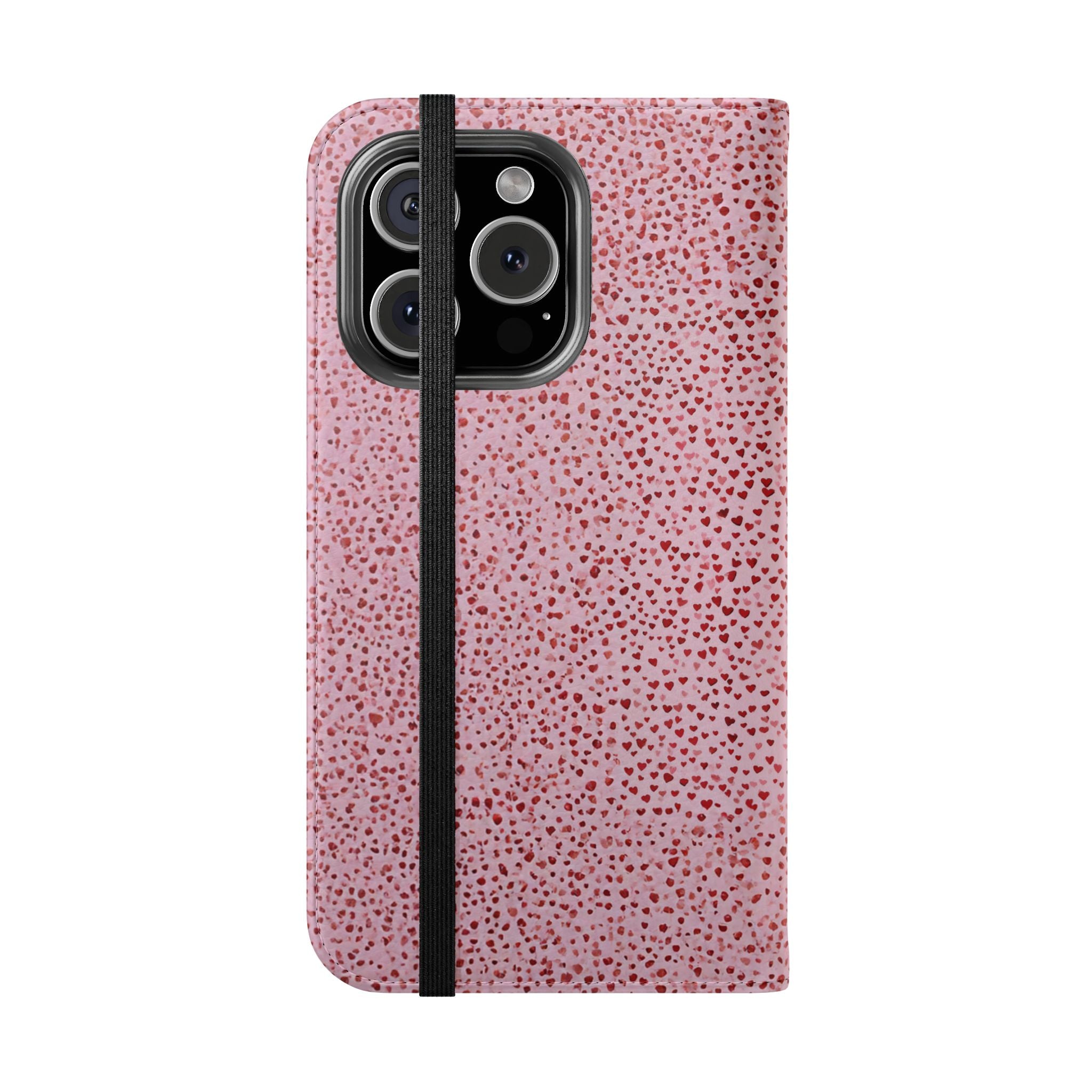 Pink Textured Leather Flip Phone Case – Card Slot Wallet Cover