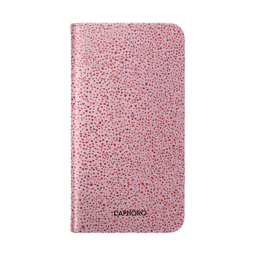 Pink Textured Leather Flip Phone Case – Card Slot Wallet Cover