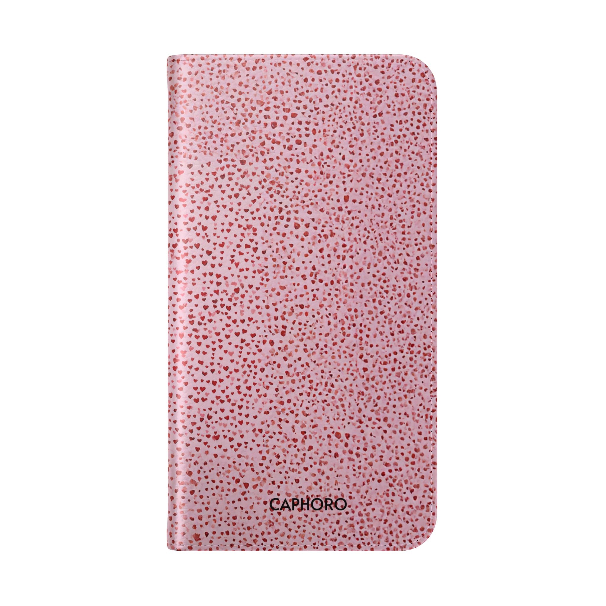 Pink Textured Leather Flip Phone Case – Card Slot Wallet Cover