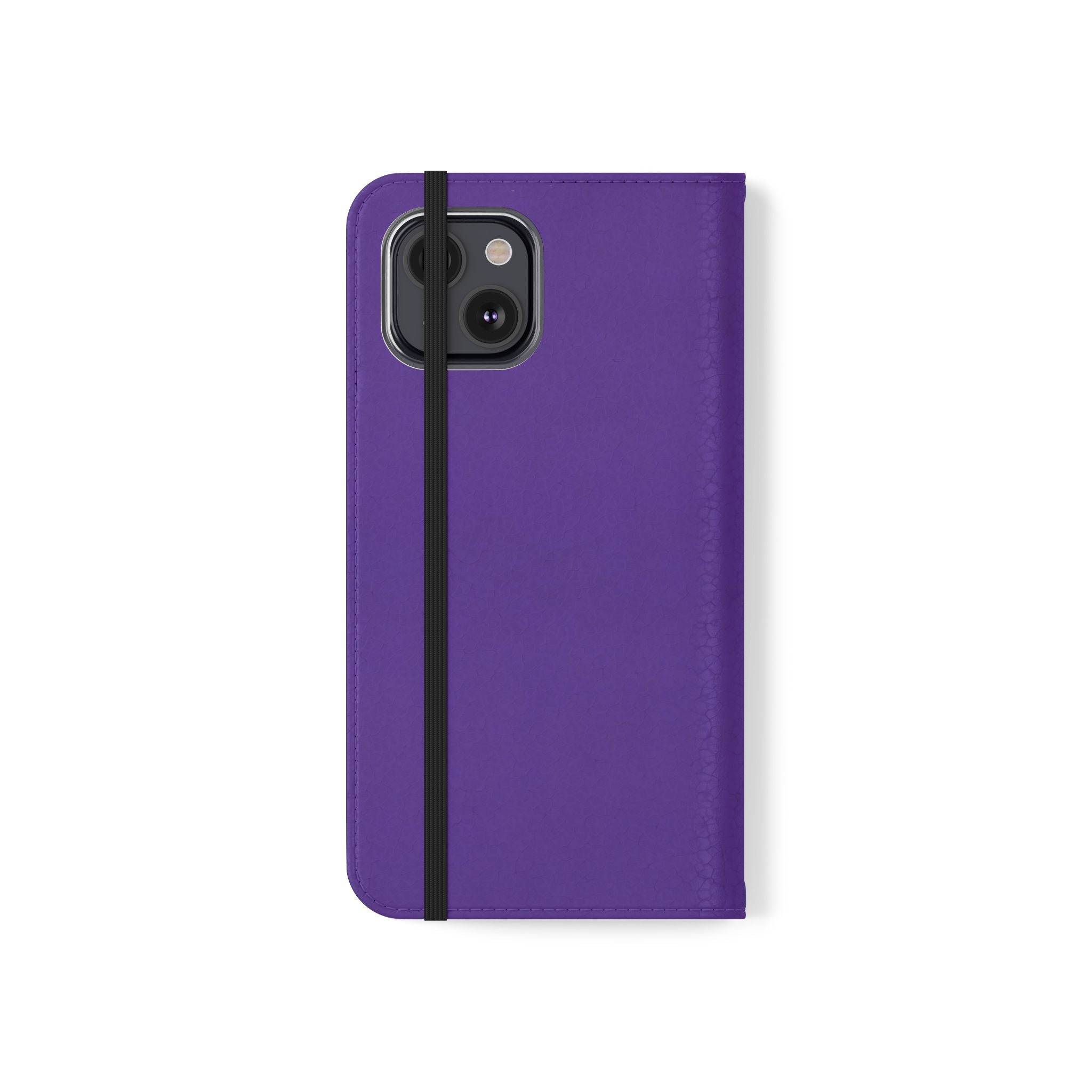 Purple Leather Flip Phone Case with Card Slots — Wallet Folio Case for iPhone