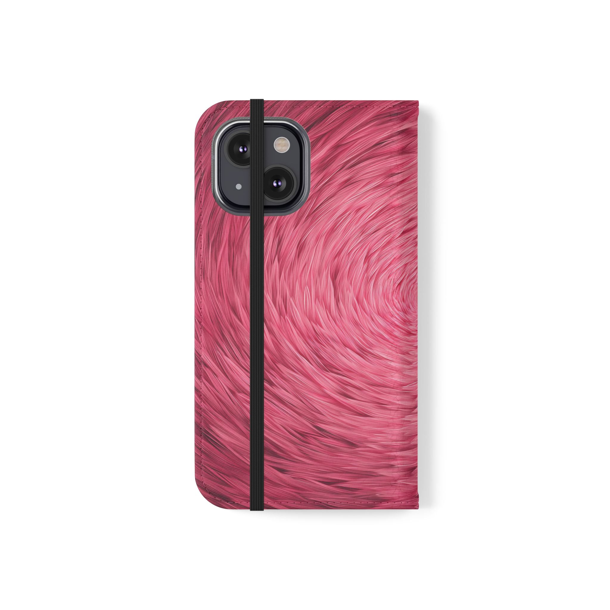 Pink Swirl Fur Flip Phone Case
