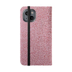 Pink Textured Leather Flip Phone Case – Card Slot Wallet Cover