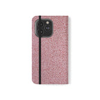 Pink Textured Leather Flip Phone Case – Card Slot Wallet Cover